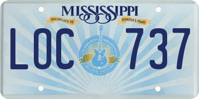 MS license plate LOC737