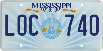 MS license plate LOC740