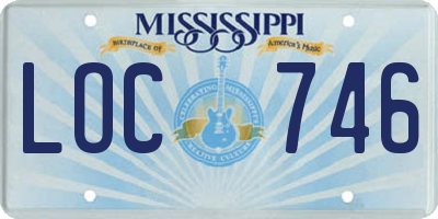 MS license plate LOC746