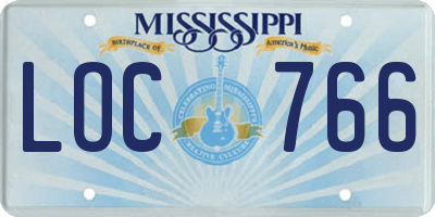 MS license plate LOC766
