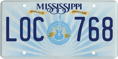 MS license plate LOC768