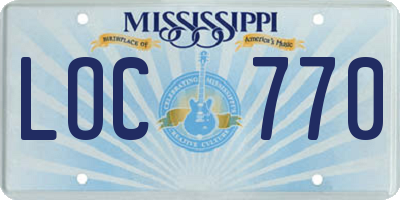 MS license plate LOC770