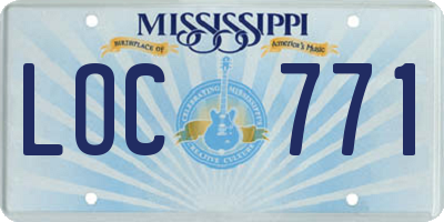 MS license plate LOC771
