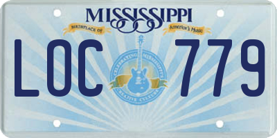 MS license plate LOC779