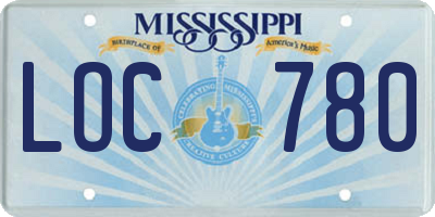 MS license plate LOC780