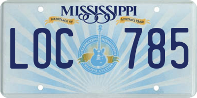 MS license plate LOC785