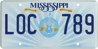 MS license plate LOC789