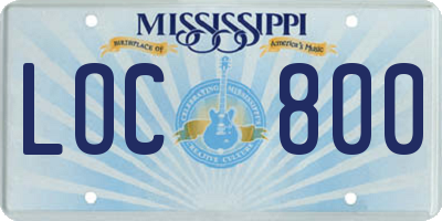 MS license plate LOC800