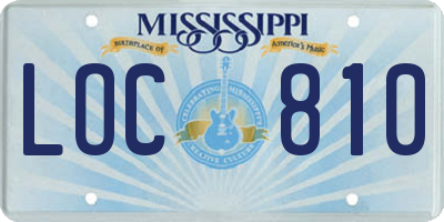 MS license plate LOC810