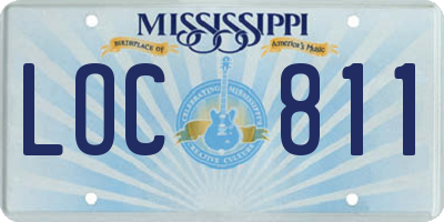MS license plate LOC811