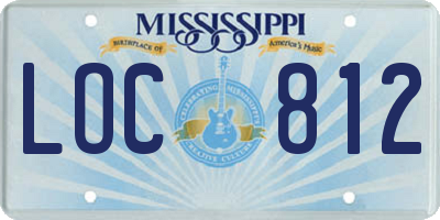MS license plate LOC812