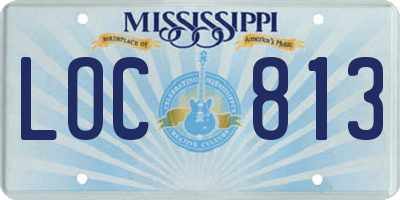 MS license plate LOC813