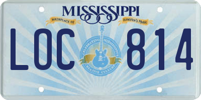 MS license plate LOC814