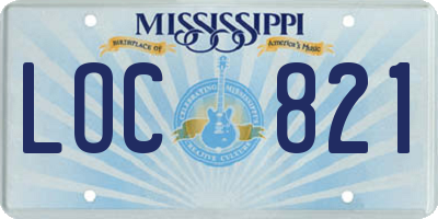 MS license plate LOC821