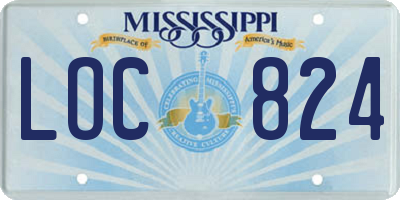 MS license plate LOC824