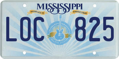 MS license plate LOC825