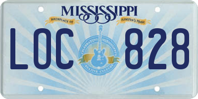 MS license plate LOC828