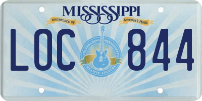 MS license plate LOC844