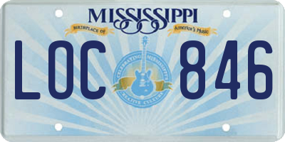 MS license plate LOC846