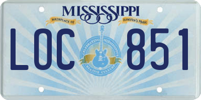 MS license plate LOC851
