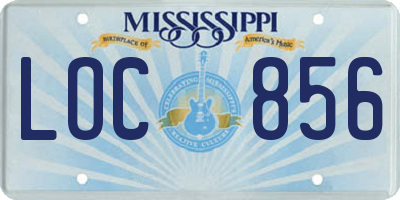 MS license plate LOC856