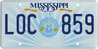 MS license plate LOC859
