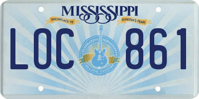 MS license plate LOC861