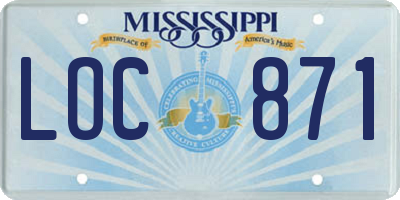 MS license plate LOC871