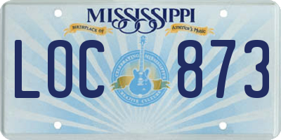 MS license plate LOC873
