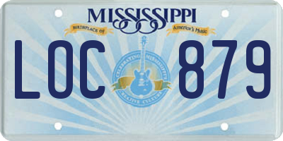 MS license plate LOC879