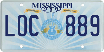 MS license plate LOC889