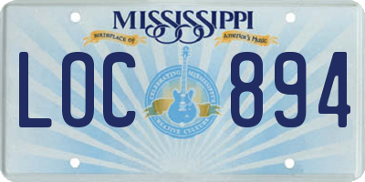 MS license plate LOC894