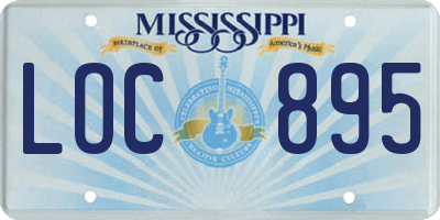 MS license plate LOC895