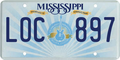 MS license plate LOC897