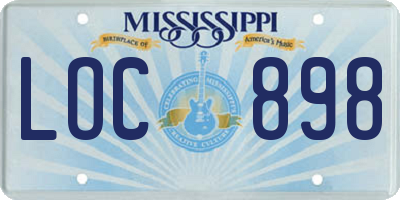 MS license plate LOC898