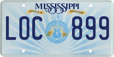 MS license plate LOC899