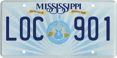 MS license plate LOC901