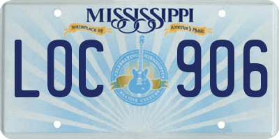 MS license plate LOC906