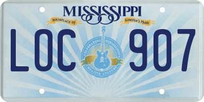 MS license plate LOC907