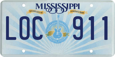 MS license plate LOC911