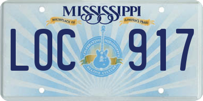 MS license plate LOC917