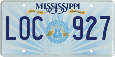 MS license plate LOC927
