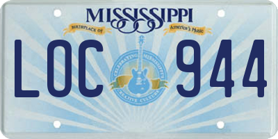 MS license plate LOC944