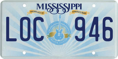 MS license plate LOC946