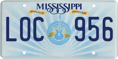 MS license plate LOC956
