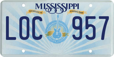 MS license plate LOC957