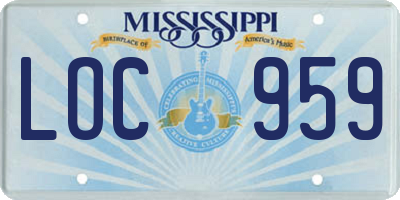 MS license plate LOC959