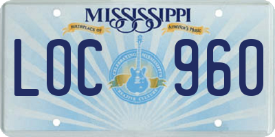 MS license plate LOC960