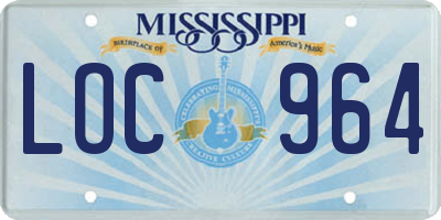 MS license plate LOC964