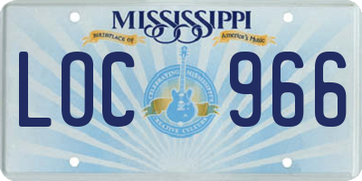 MS license plate LOC966